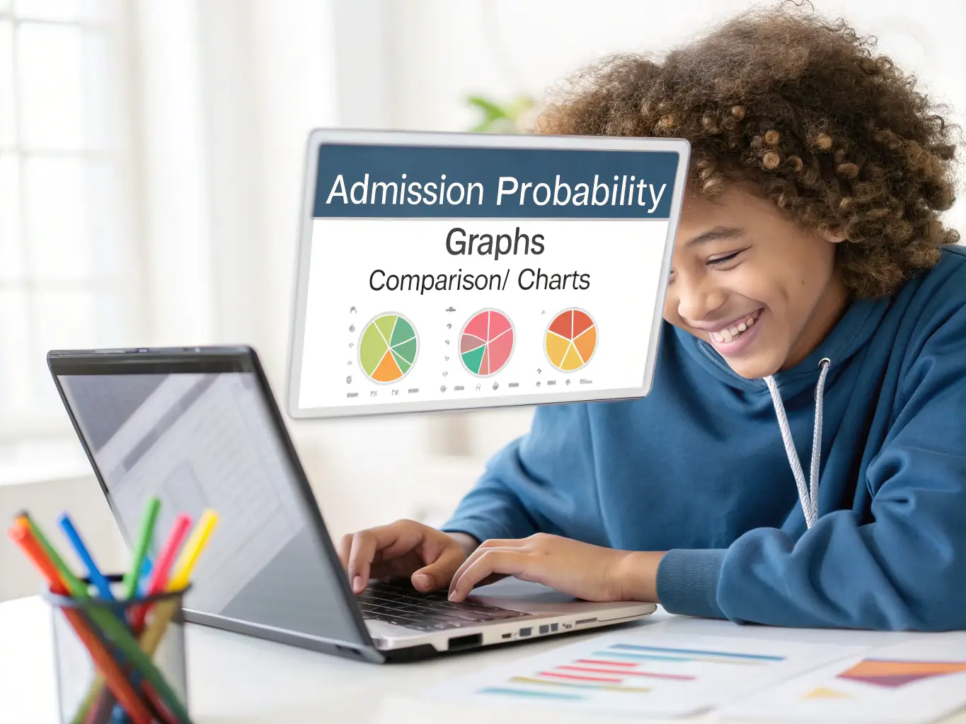 A digital illustration of a person happily registering on a website using a laptop, symbolizing the first step of creating an account on AECT Academy.